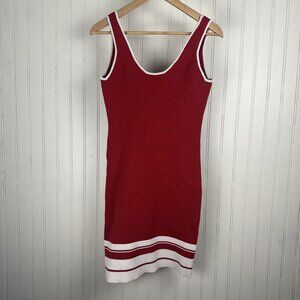 Lulus Red and White Bandage BodyCon Dress‎ in Women's Size Large